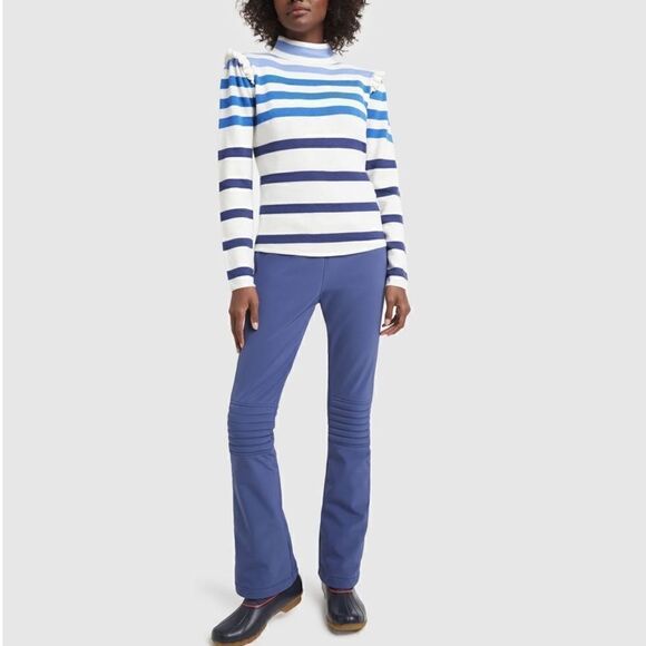 NEW Goop × Perfect Moment Striped Ruffle Sleeve Rainbow Wool Sweater XS - Picture 16 of 16